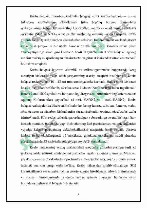 Krebs sikli va uning energetikasi 3