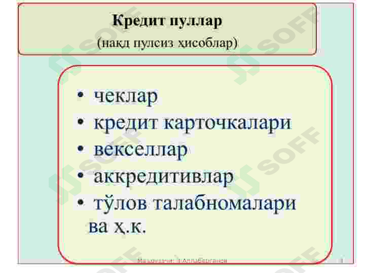 Pul muomalasi, kredit va banklar 3