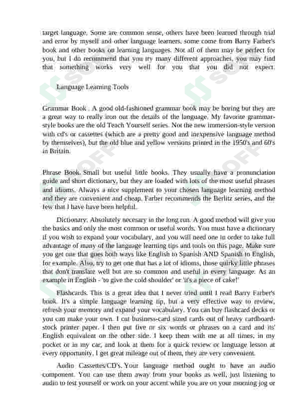 LANGUAGE ADVISORY TIPS AND ADVICE FOR LANGUAGE LEARNING 3