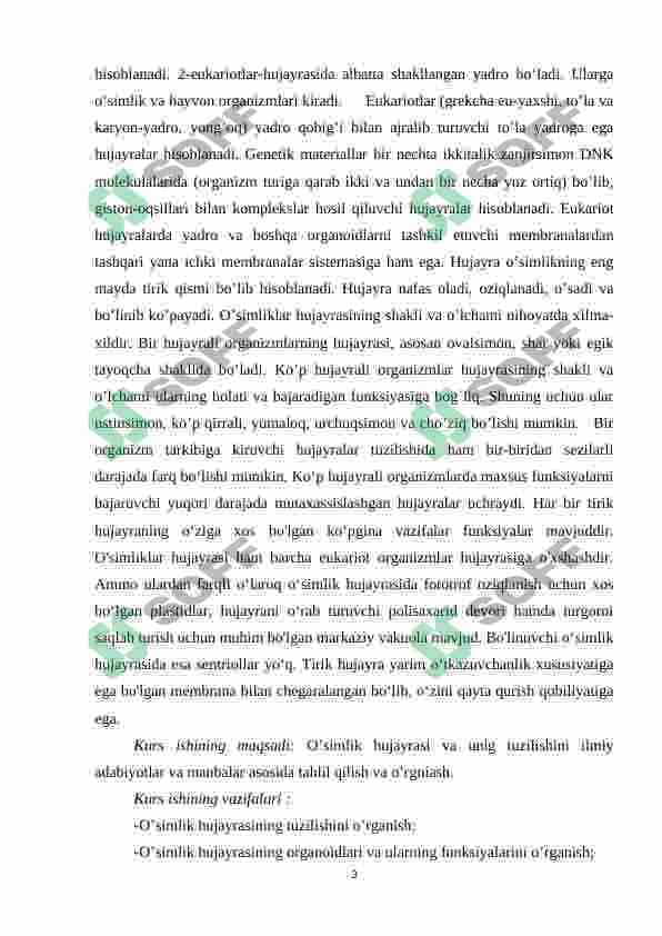 O'simlik hujayrasining tuzilishi 3