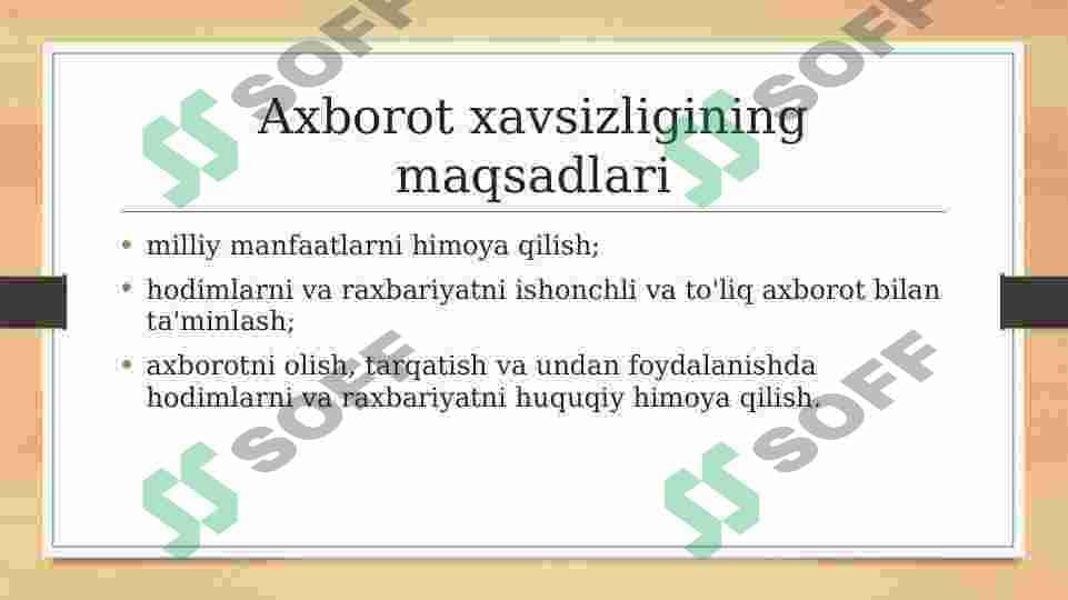 Axborot xavsizligini taminlash. 3