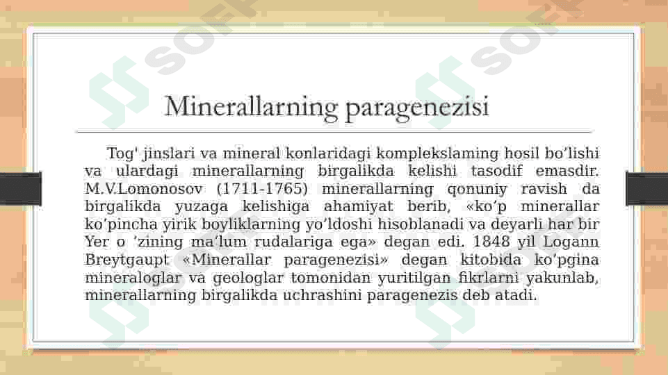 Minerallar paragenezi va minerallar assotsiatsiyasi 3
