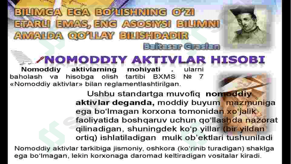 Nomoddiy aktivlar hisobining vazifasi 3