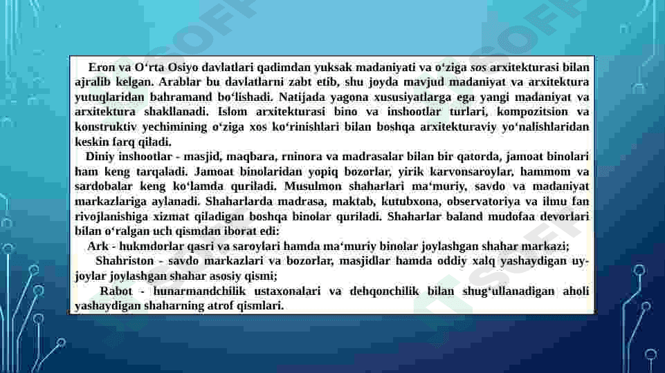 Yaqin va O’rta Sharq O’rta asrlar arxitekturasi. 3
