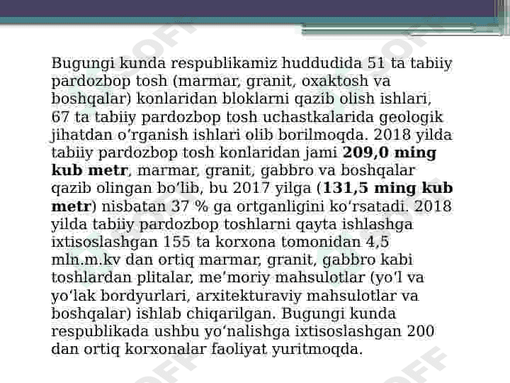 Tabiy tosh materiallar asosidagi mahsulotlar 3