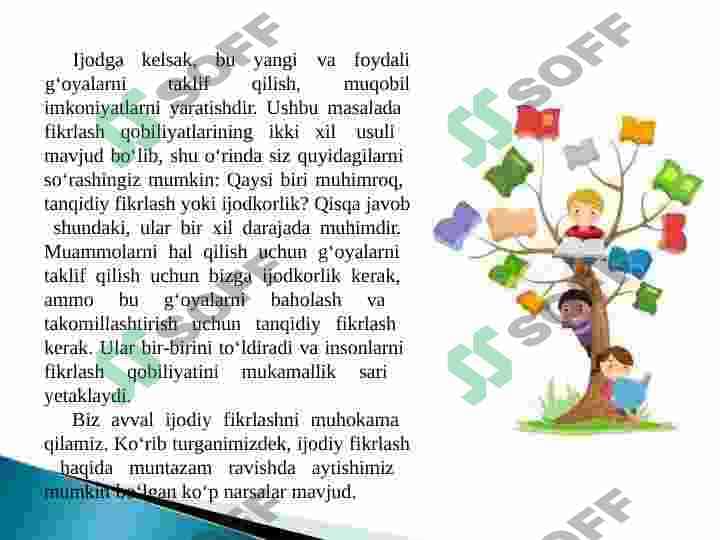 “Kreativ fikrlash” faniga kirish 3
