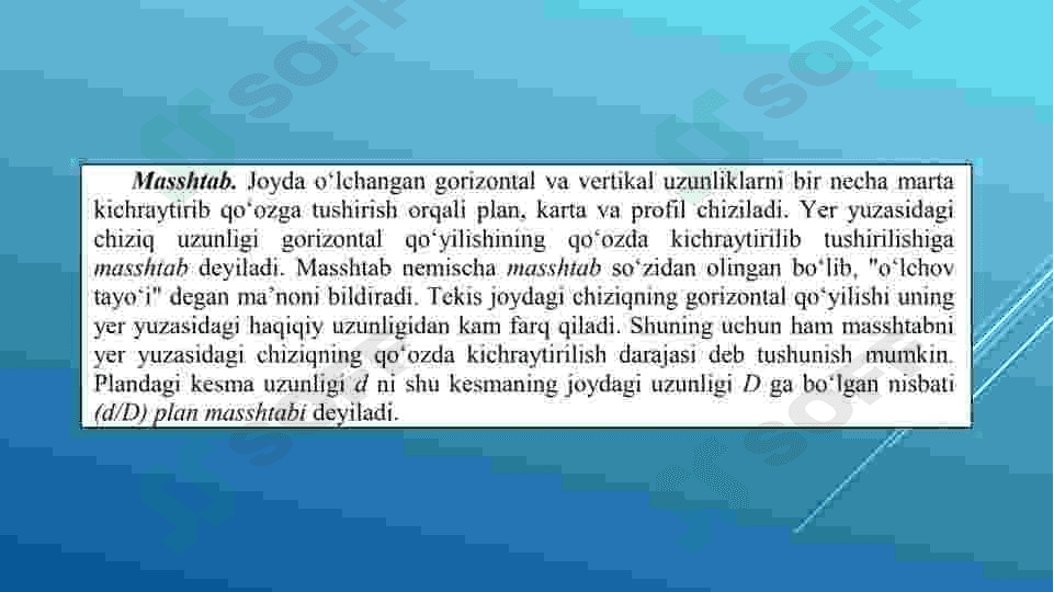 Goedeziyada qo’llaniladigan masshtablar va  ularning turlari 3
