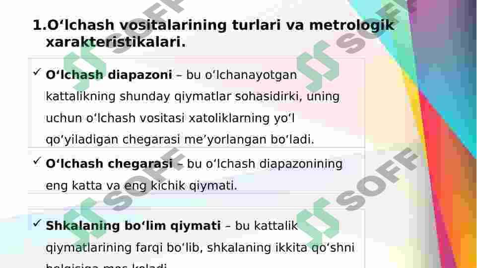 O’lchash vositalarining metrologik xarakteristikalari 3