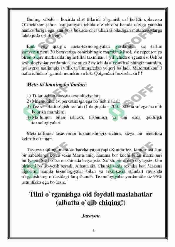 Ingliz tilini o'rganish uchun qo'llanma 3