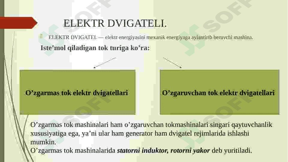 ELEKTR DVIGATELLAR ISHLATILISHI. sinxron va asinxron dvigatellar 3