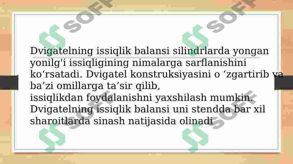 Dvigatelning issiqlik balansi 3