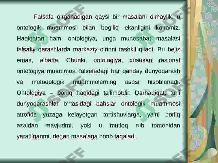 ONTOLOGIYA - BORLIQ FALSAFASI 3