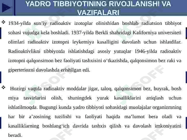 Yadro kimyosining tibbiyotdagi o’rni 3