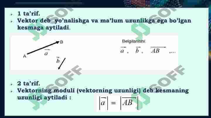Vektor va ular ustida amallar 3