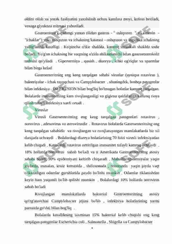 Odamlarda Gastroenteritlarni qo’zg’atuvchi viruslar 3