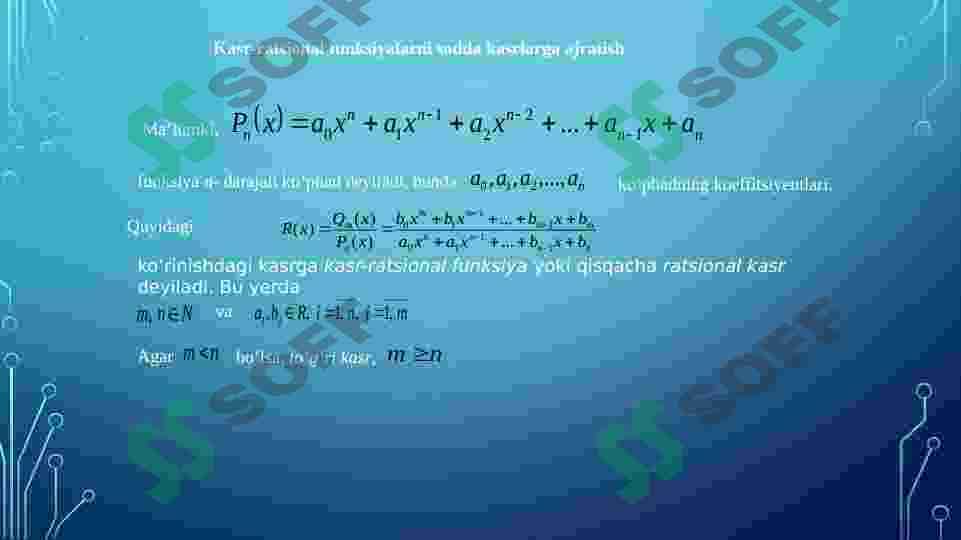 Kasr ratsional va ba’zi irratsional funksiyalarni integrallash. 3
