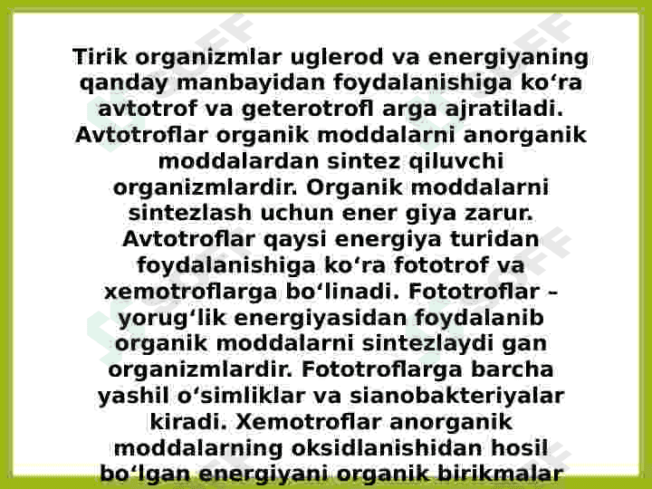 Oziqlanish. Oziqlanish turlari 3