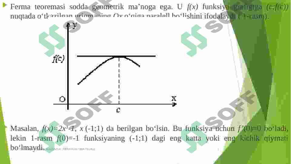Funksiyaning differensiali. Differensialning asosiy teoremalari (Roll, Lagranj, Koshi teoremalari.) 3