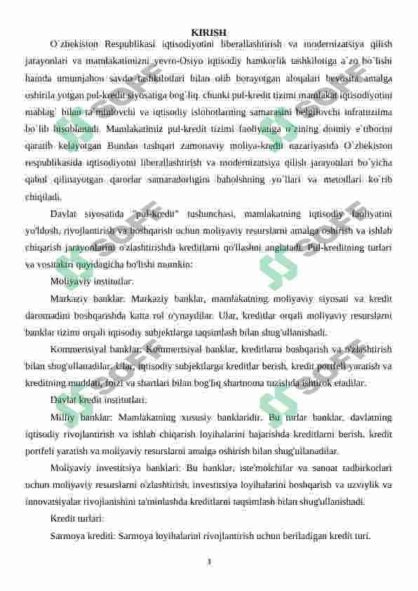 Pul Kredit tizimlari 3