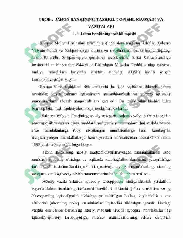 JAHON BANKI, UNING VAZIFALARI VA FUNKSIYALARI 3