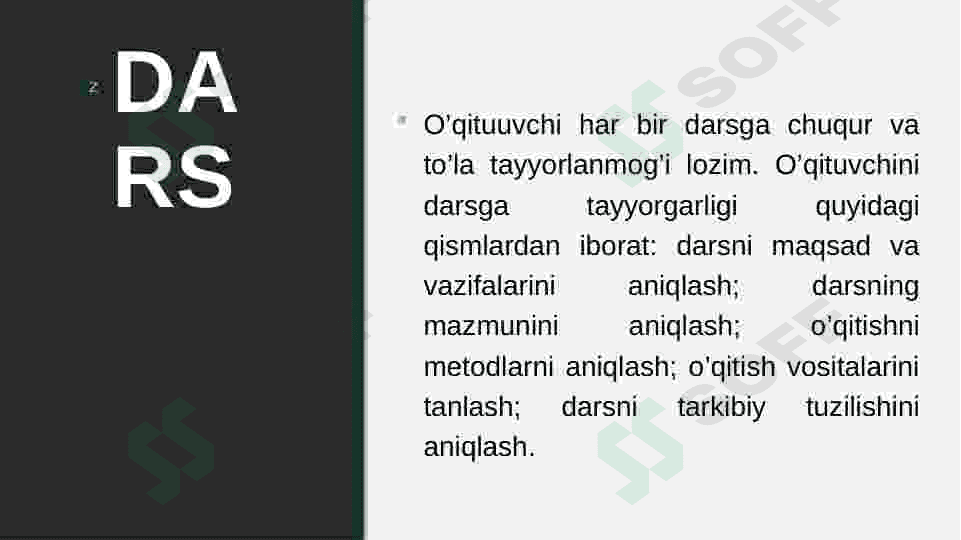 O'qituvchining darsga tayyorlanishi 3