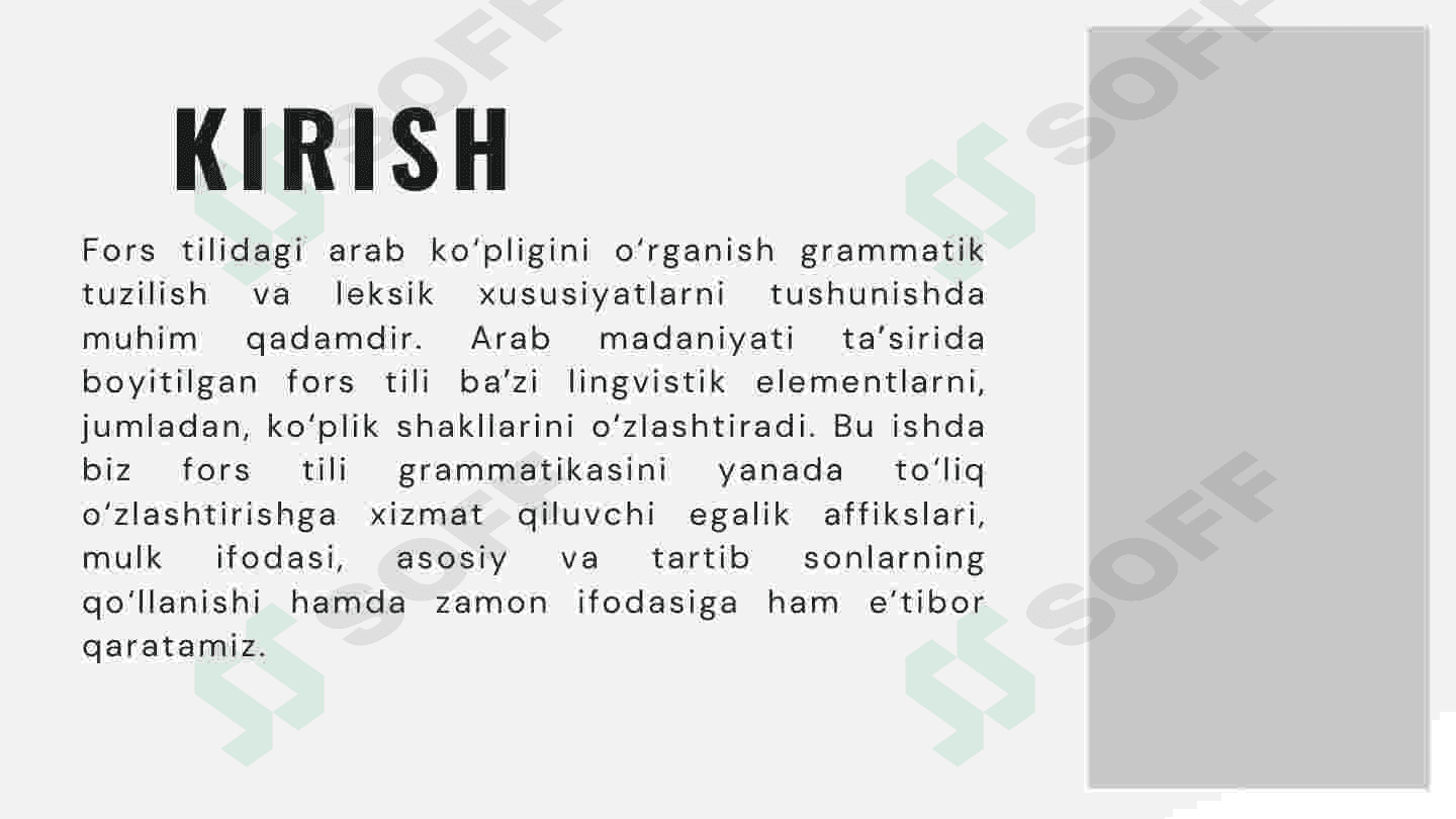 Fors tilidagi arabiy ko’pliklar. 3