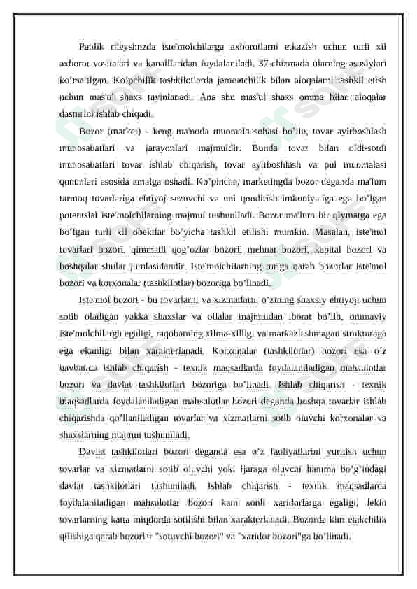 Jamoatchilik bilan aloqalar (pablik rileyshnz) va uning mohiyati 4