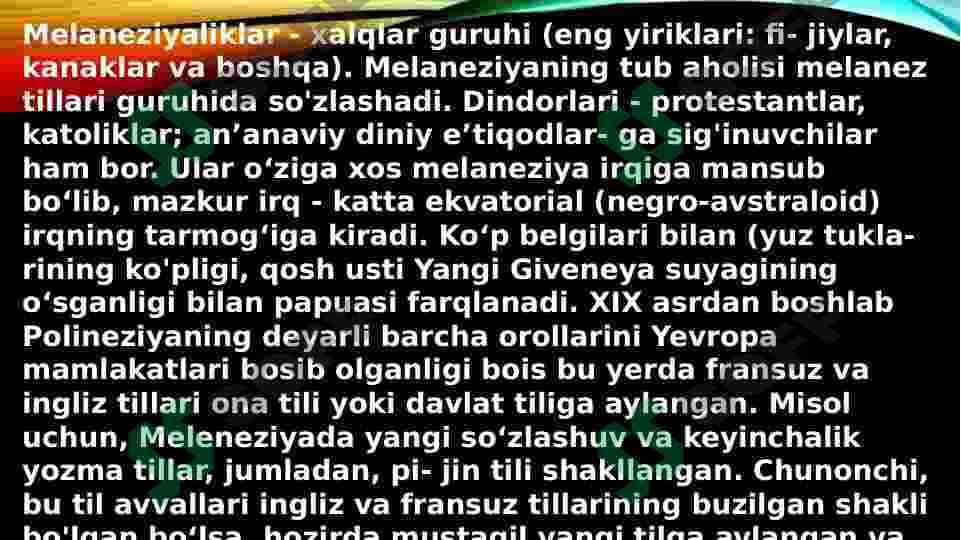 MIKRONEZIYA VA MELONEZIYA XALQLARI 4