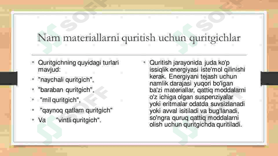 Nam materiallarni quritish uchun  qurilmalar 4
