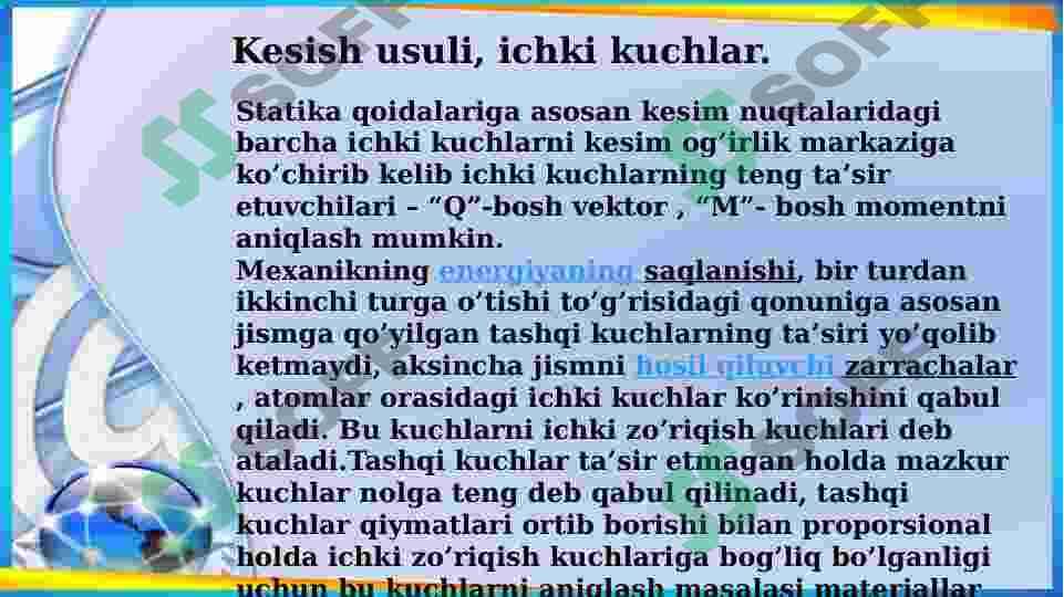 Balka, rama va egri brus uchun ichki kuch epyuralarini qurish 4