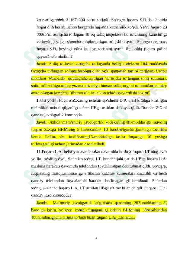 Huquq fanidan kazuslar 4