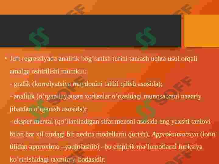 Chiziqsiz regressiya tushunchasi 4