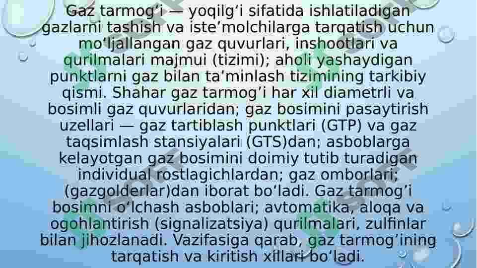 Gaz tarmoqlaridan foydalanish 4