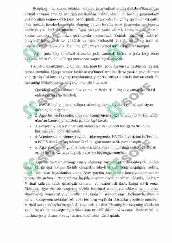 Operatsion tizimlarda virtual xotira tushunchasi 4