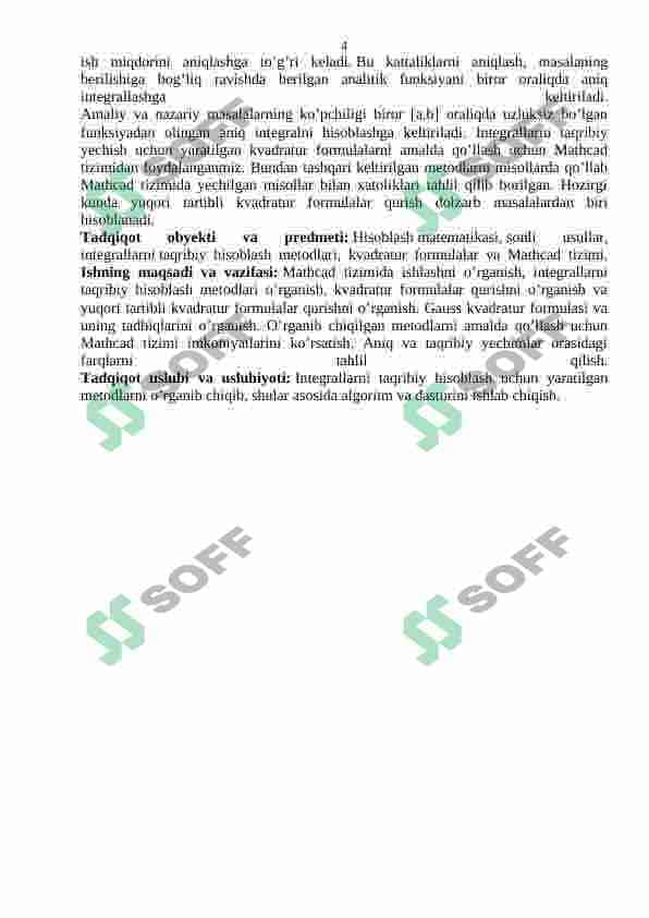 Gauss kvadratur formulalari. 4