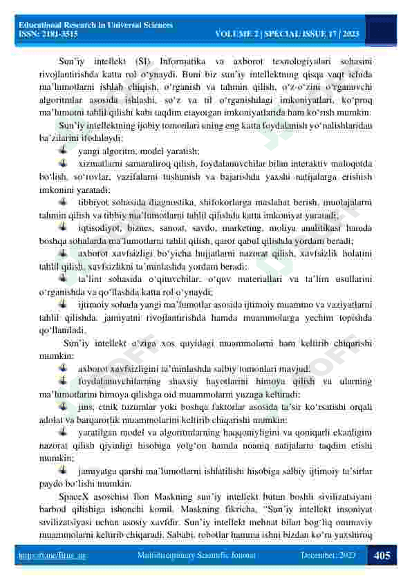 SUN’IY INTELLEKT, UNING TARIXI, AHAMIYATI, IJOBIY VA SALBIY TOMONLARI 4