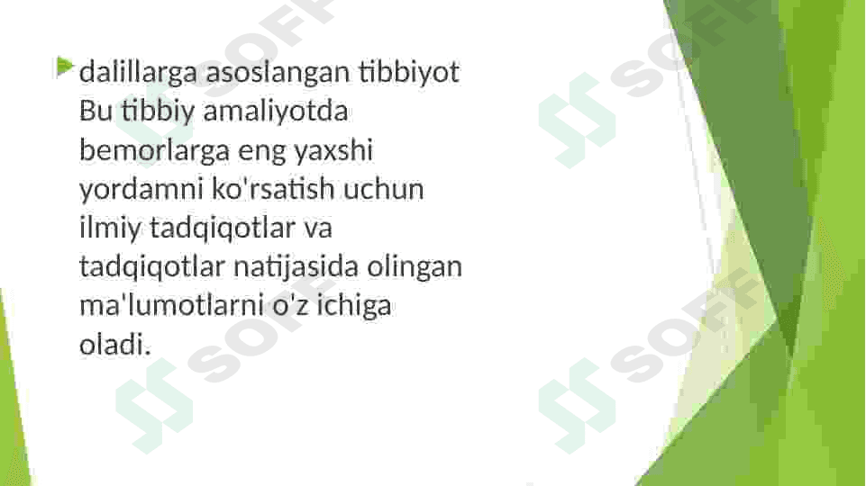 Dalillarga asoslangan tibbiyot tarixi va turlari 4