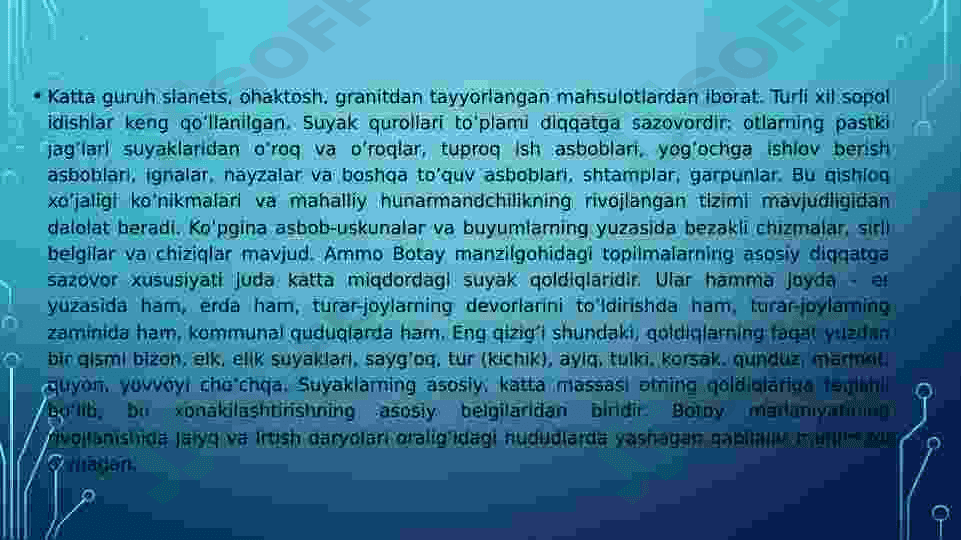 Sharqiy Yevropa eneolit –Bronza davri arxeologiyasi  bo'tay madaniyati 4