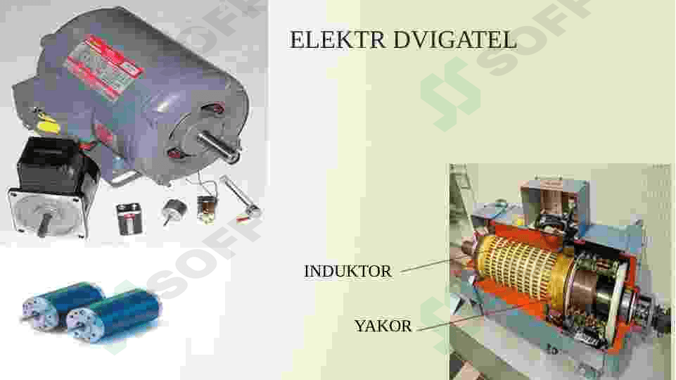 ELEKTR DVIGATELLAR ISHLATILISHI. sinxron va asinxron dvigatellar 4