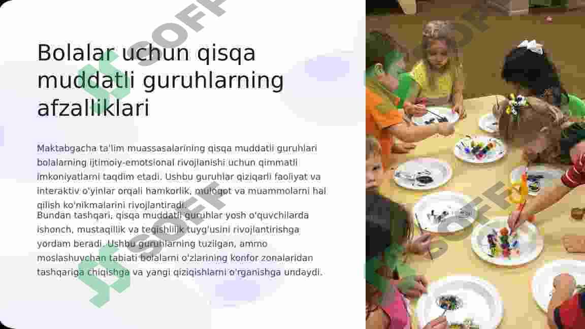 Maktabgacha ta’lim tashkilotida qisqa muddatli guruhlarni tashkil qilish. 4