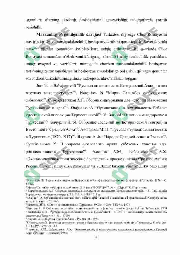 Sovet davri tadqiqotlarida Turkiston boshqaruv 4
