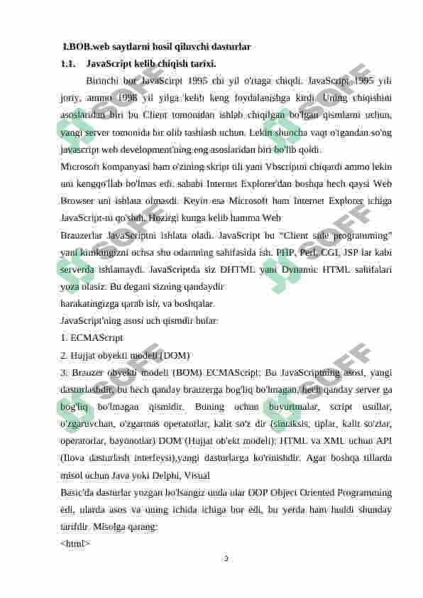 JavaScript dasturlash tili. (web sahifada JavaScript . til sintaksisi. Turlar, O’zgaruvchilar. Ifodalar, amallar.Operatorlar. fungsiyalar ) . 4