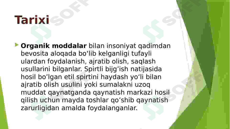 Qattiq organik moddalarning tozalash usuli-xromotografiya. 4