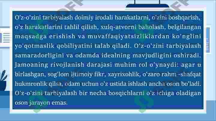 O'zini-o'zi tarbiyalash ko'nikmasini shakllantirish 4