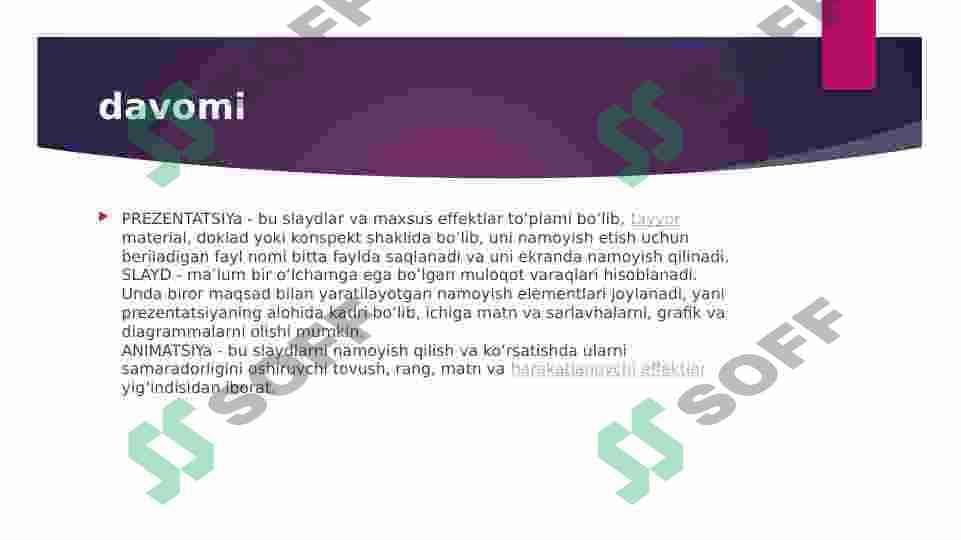 Taqdimotlar yaratish instrumental vositalari. 4