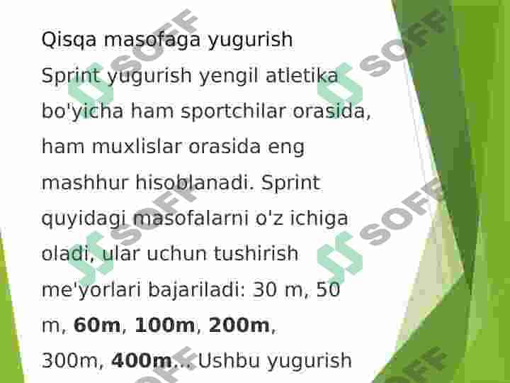 Yengil atletika: 100 m masofaga yugirish texnikasini o'rganish 4