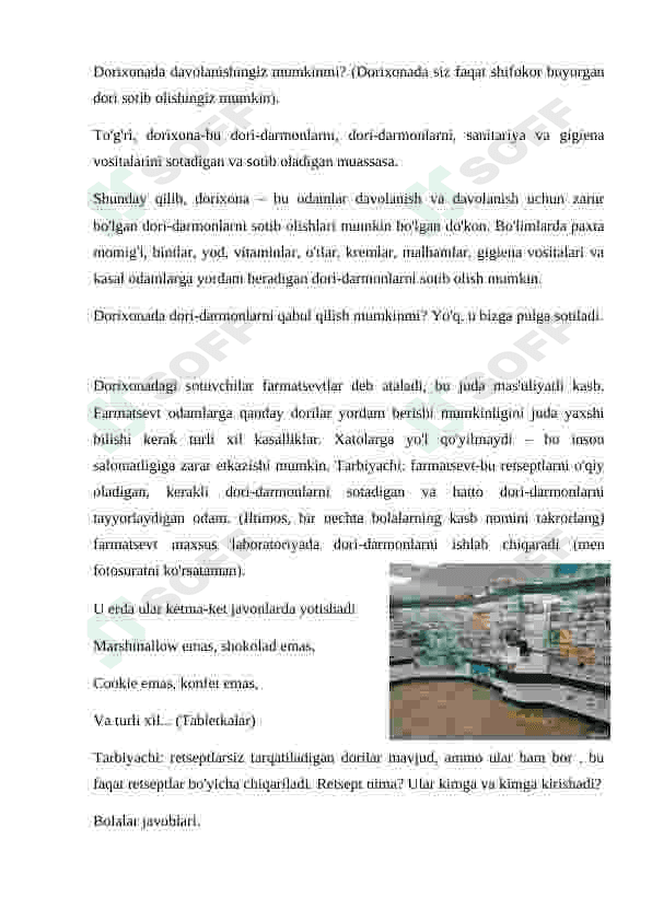 Farmatsevt kasbi bilan tanishish . 4