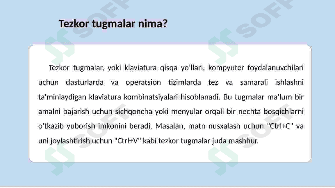 Word dasturida tezkor tugmalar 4