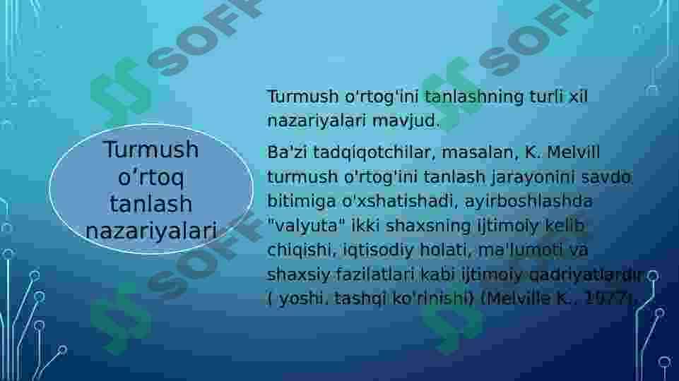 Umr yo’ldosh tanlash nazariyalari 4