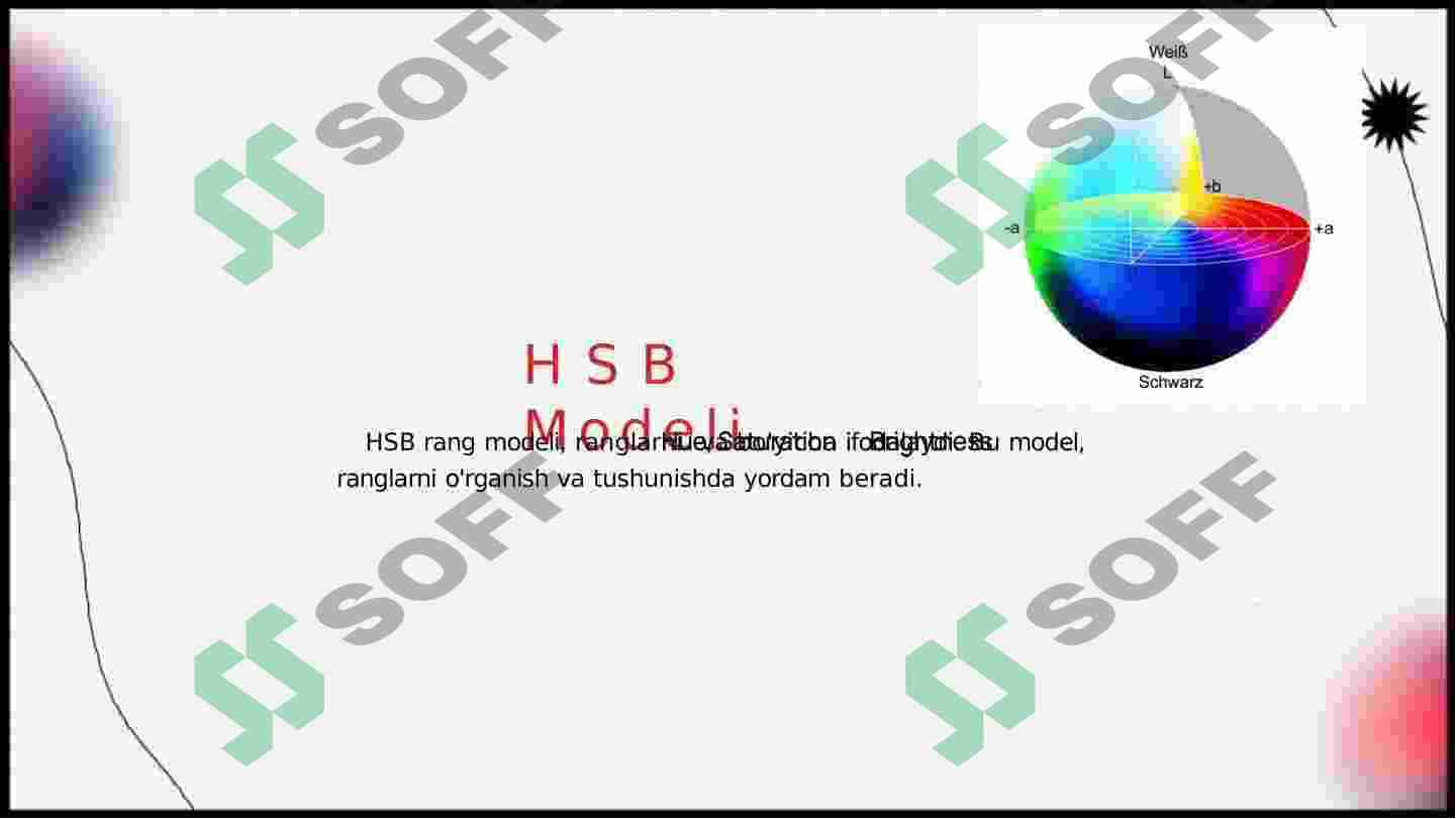 Rang Modellari: RGB, HSB, CMYK, HSLning Kompyuter Grafikasida Ahamiyati 4